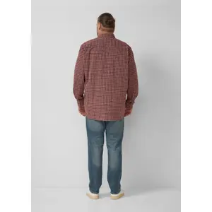 Check Shirt with Button-Down Collar and Curved Hem s.Oliver image-4