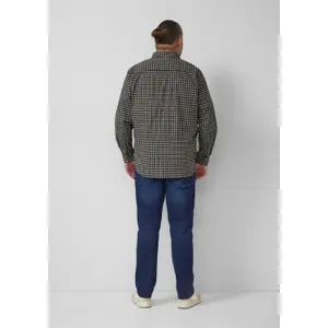 Check Shirt with Button-Down Collar and Curved Hem s.Oliver image-4