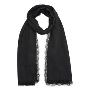 Lightweight Fabric Scarf with Lace Trim Women's s.Oliver image-0