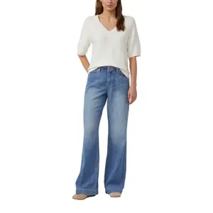 Pull de algodón mezclado con cuello en V mujer s.Oliver image-6
