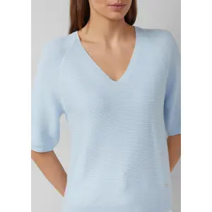 Pull de algodón mezclado con cuello en V mujer s.Oliver image-3
