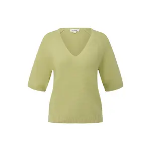 Pull de algodón mezclado con cuello en V mujer s.Oliver image-0