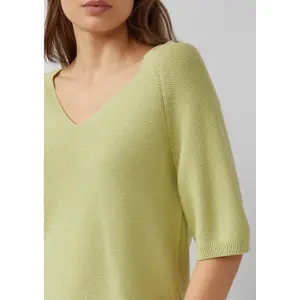 Pull de algodón mezclado con cuello en V mujer s.Oliver image-3