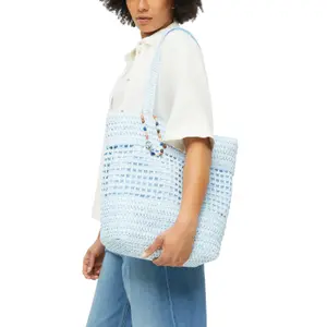 Sac cabas en raphia avec fermeture éclair et détail bijou femme s.Oliver image-5