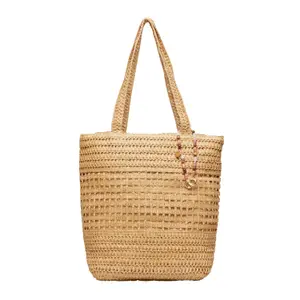 Sac cabas en raphia avec fermeture éclair et détail bijou femme s.Oliver image-2