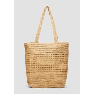 Sac cabas en raphia avec fermeture éclair et détail bijou femme s.Oliver image-3
