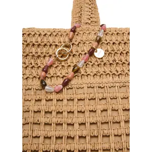 Sac cabas en raphia avec fermeture éclair et détail bijou femme s.Oliver image-6