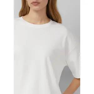 Oversize T-shirt από μαλακό βαμβακερό interlock με εφαρμογή λογότυπο γυναίκες s.Oliver image-3
