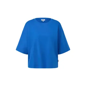 Oversize T-shirt από μαλακό βαμβακερό interlock με εφαρμογή λογότυπο γυναίκες s.Oliver image-0