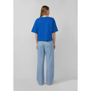 Oversize T-shirt από μαλακό βαμβακερό interlock με εφαρμογή λογότυπο γυναίκες s.Oliver image-4