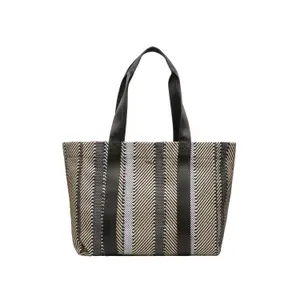 Striped Jacquard Shoulder Bag with Magnetic Closure for Women s.Oliver image-2