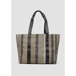 Striped Jacquard Shoulder Bag with Magnetic Closure for Women s.Oliver image-3