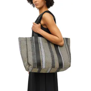 Striped Jacquard Shoulder Bag with Magnetic Closure for Women s.Oliver image-5