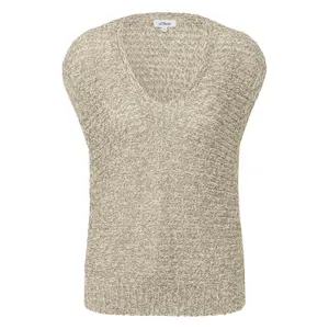 Pull em tricot leve corte despojado com gola V senhora s.Oliver image-0
