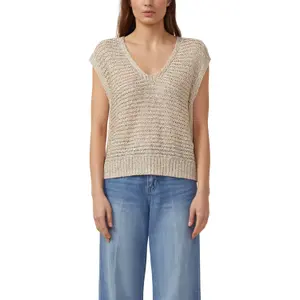 Pull em tricot leve corte despojado com gola V senhora s.Oliver image-2