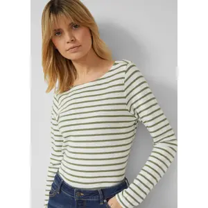 Women's Slim Fit Long Sleeve Striped Soft Jersey T-Shirt s.Oliver image-3
