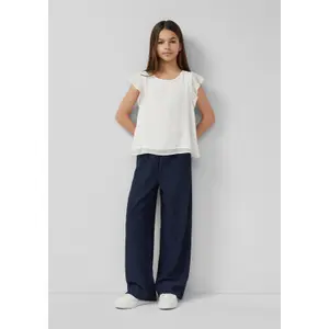 Blouse από μουσελίνα γραμμή Α με φούξια μανίκια για κορίτσι s.Oliver image-6
