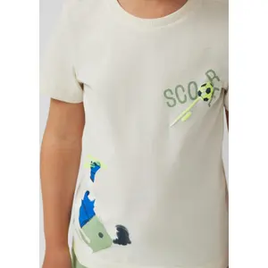 Κλασικό βαμβακερό T-shirt με εκτύπωση μπροστά κανονική γραμμή παιδί s.Oliver image-5