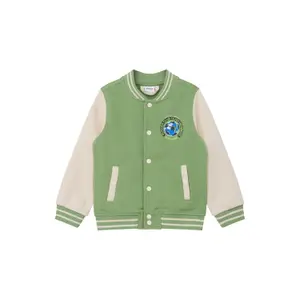 College Jakke i fleece med kontrastdetaljer og trykknapper barn s.Oliver image-0