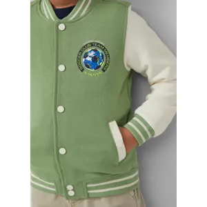 College Jakke i fleece med kontrastdetaljer og trykknapper barn s.Oliver image-5