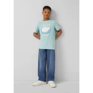 T-shirt med tryk foran lige pasform barn s.Oliver image-6