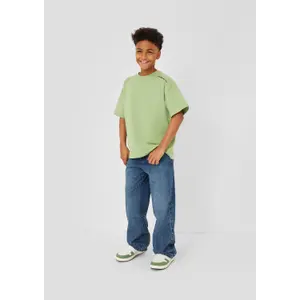 Jeans Baggy φαρδιά χαλαρή κοπή μέση μεσαία εφέ φθοράς παιδί s.Oliver image-6