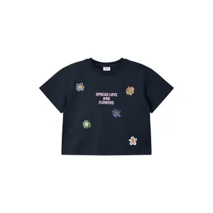 Oversize T-shirt med tryck fram och applikationer flicka s.Oliver image-0