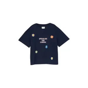 Oversize T-shirt med tryck fram och applikationer flicka s.Oliver image-2