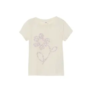 T-shirt i bomullsjersey med glittertryck tjej s.Oliver image-2