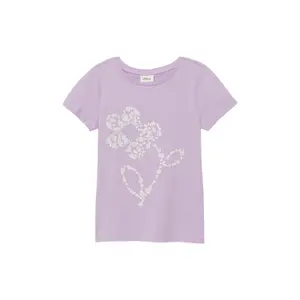 T-shirt i bomullsjersey med glittertryck tjej s.Oliver image-2