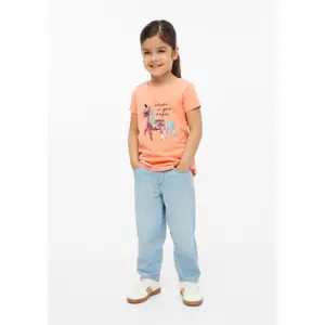 T-shirt a forma di trapezio con stampa reversibile e dettagli glitterati ragazza s.Oliver image-5
