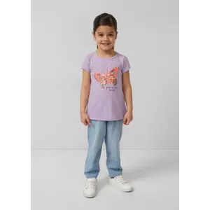 T-shirt a forma di trapezio con stampa reversibile e dettagli glitterati ragazza s.Oliver image-5