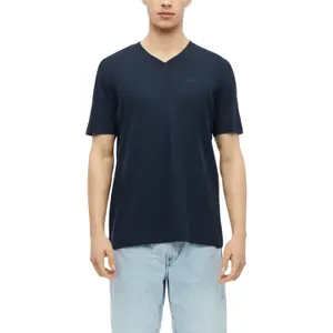 T-shirt μαλακό με V λαιμόκοψη από βαμβακερό jersey με λεπτομέρεια λογότυπου s.Oliver image-2