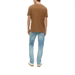 T-shirt μαλακό με V λαιμόκοψη από βαμβακερό jersey με λεπτομέρεια λογότυπου s.Oliver image-5