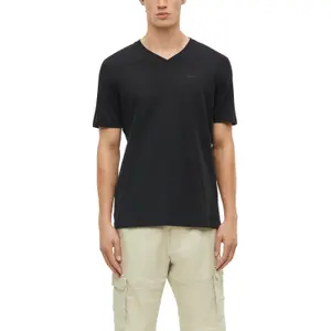 T-shirt μαλακό με V λαιμόκοψη από βαμβακερό jersey με λεπτομέρεια λογότυπου s.Oliver image-2