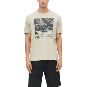Μαλακή βαμβακερή μπλούζα Τ-shirt με εκτύπωση μπροστά και καμπυλωτό τελείωμα καλλιτεχνικό σχέδιο s.Oliver image-2