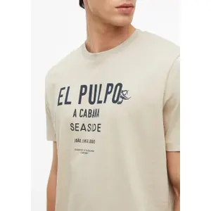 Μαλακή βαμβακερή μπλούζα Τ-shirt με εκτύπωση μπροστά και καμπυλωτό τελείωμα καλλιτεχνικό σχέδιο s.Oliver image-3
