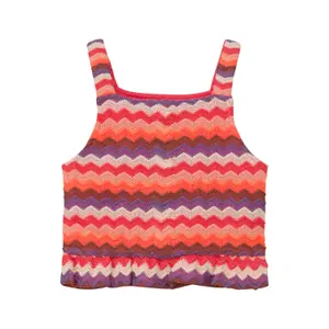 T-shirt Loose Fit na szerokich ramiączkach z wzorem siateczkowym dla dziewcząt s.Oliver image-0