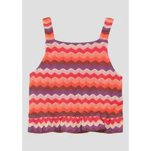 T-shirt Loose Fit na szerokich ramiączkach z wzorem siateczkowym dla dziewcząt s.Oliver image-4