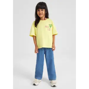 Jeans Wide Leg Regular Fit Vita Media a Vita Elastico Bambina s.Oliver image-6