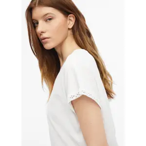Zonder mouwen T-shirt van gemêleerd katoen V-hals casual pasvorm dames s.Oliver image-3
