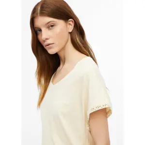Zonder mouwen T-shirt van gemêleerd katoen V-hals casual pasvorm dames s.Oliver image-3