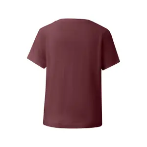 Γυναικείο T-shirt με V λαιμόκαμψη από λινό με μπροστινή επένδυση s.Oliver image-1
