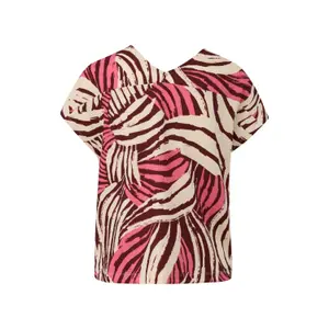 Γυναικείο T-shirt με δομημένο V λαιμό και χαλαρή γραμμή s.Oliver image-1