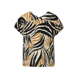 Γυναικείο T-shirt με δομημένο V λαιμό και χαλαρή γραμμή s.Oliver image-1