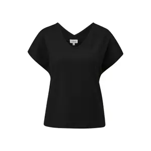 Γυναικείο T-shirt με δομημένο V λαιμό και χαλαρή γραμμή s.Oliver image-0