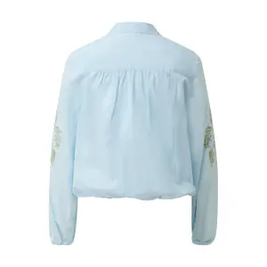 Blusa de algodón con bordado y cuello de camisa mujer s.Oliver image-1