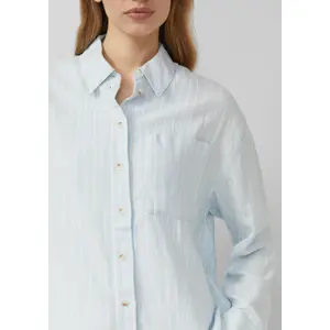 Gestreifte Leinenmischung Bluse mit Brusttasche für Damen s.Oliver image-3