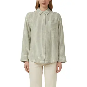 Gestreifte Leinenmischung Bluse mit Brusttasche für Damen s.Oliver image-2