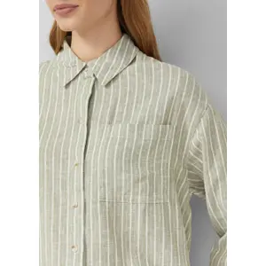 Gestreifte Leinenmischung Bluse mit Brusttasche für Damen s.Oliver image-3